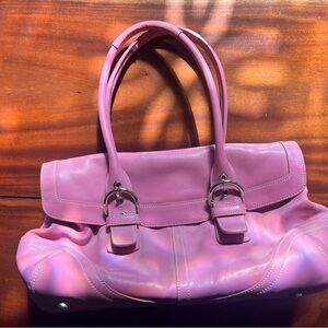 Coach Pink Leather Shoulder Bag